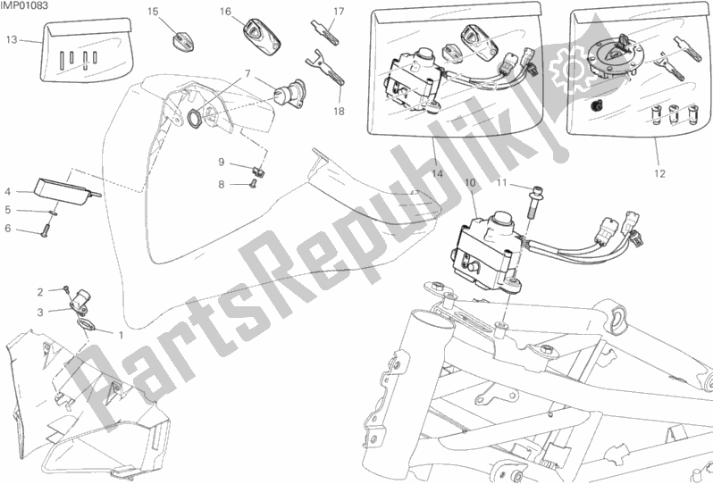 Todas as partes de Chicote De Fiação Frontal do Ducati Multistrada 1260 S Touring Brasil 2018